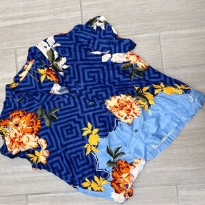 Maeve from Anthropologie Blue Floral Button-Down Shirt